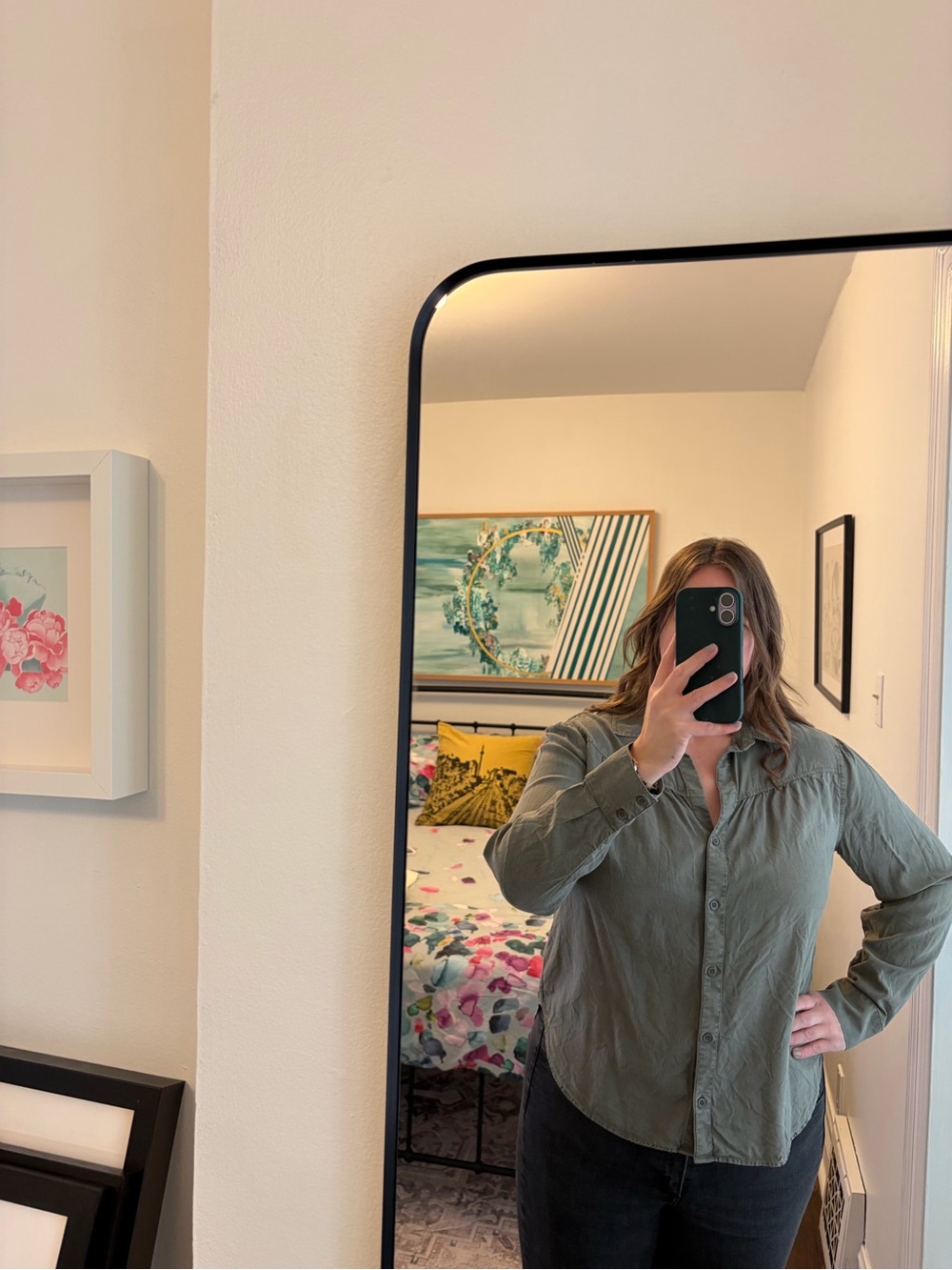 Anthropologie Cloth & Stone Soft Olive Utility Shirt